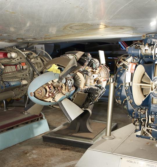 Sectioned Rolls-Royce 'Dart' turboprop aero engine, c 1940s.