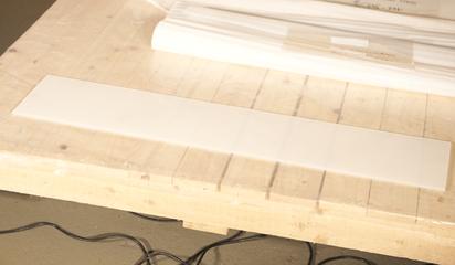 Translucent White Glass Panel from Model Showing the 5 Dock Systems of the Port of London