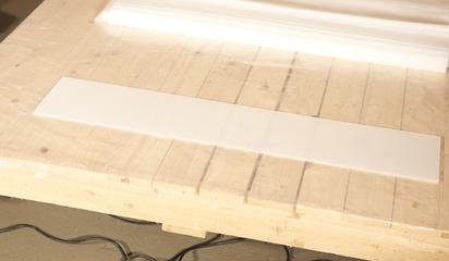 Translucent White Glass Panel from Model Showing the 5 Dock Systems of the Port of London