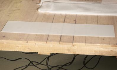 Translucent White Glass Panel from Model Showing the 5 Dock Systems of the Port of London