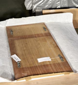 Plinth Panel from Beneath Compartment 8 of Showcase of Model Showing the 5 Dock Systems of the Port of London