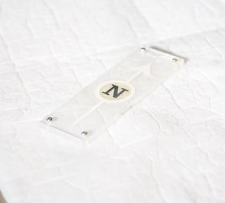 Acrylic Label Denoting the Direction of North, Situated on Tilbury Docks Model Landmass, from Model Showing the 5 Dock Systems of the Port of London