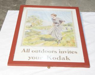 Kodak Advertising Poster 'All outdoors invites your Kodak'