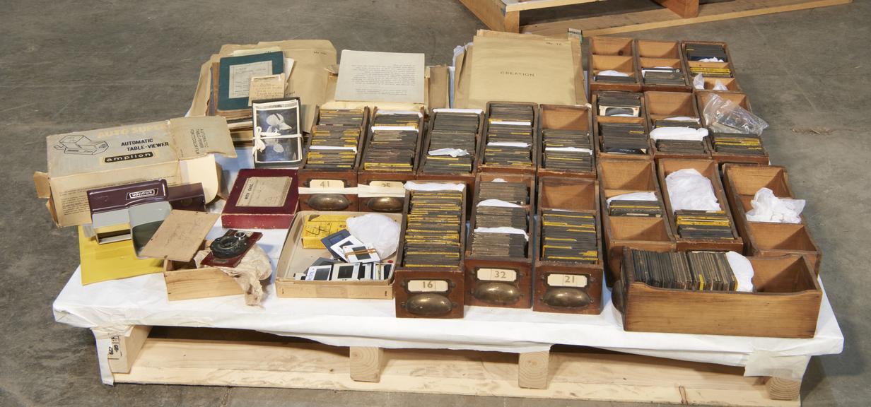 Box of Lantern Slides, Photographs and Photographic Equipment