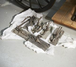 Six harness wall hooks from collection of horse bits