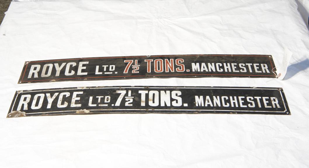 'Royce Ltd 7 1/2 Tons Manchester'