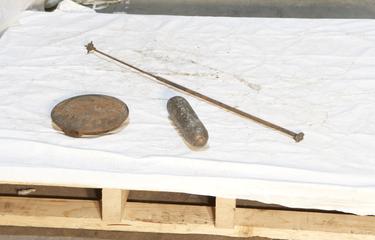 Clock Mechanism and Weights from Original Clock at Edge Hill