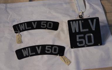 Three Vehicle Registration Plates for Indian Motorcycle