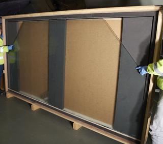 Large Clear Glass Pane from Centre Section of Top of Showcase from Model Showing the 5 Dock Systems of the Port of London