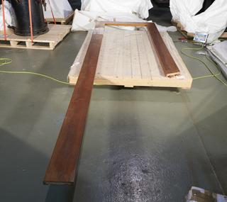 Part of Wooden Teak Surround, from Model Showing the 5 Dock Systems of the Port of London