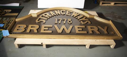 Wooden Sign, Strangeways Brewery