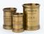 Set of five Lancashire (Local) cylindrical bronze ale standard