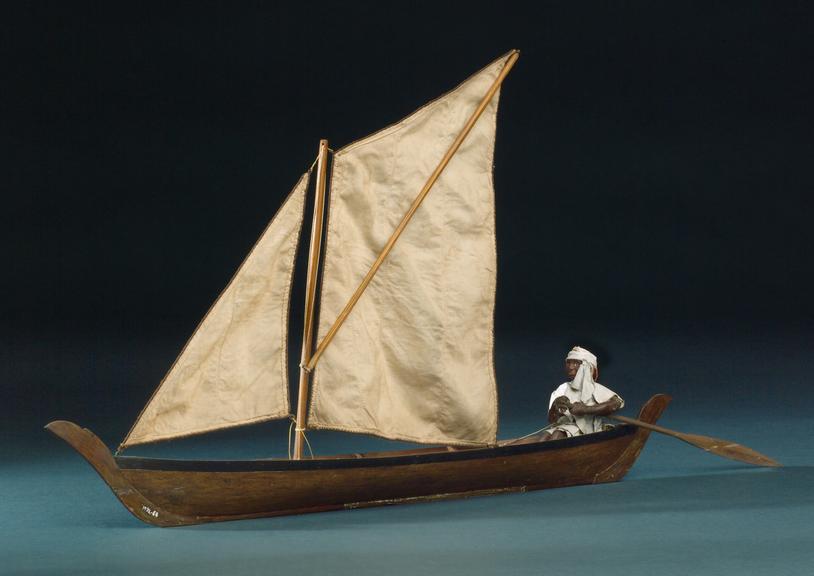 Model of a Dug-out Canoe with it sides and ends built up