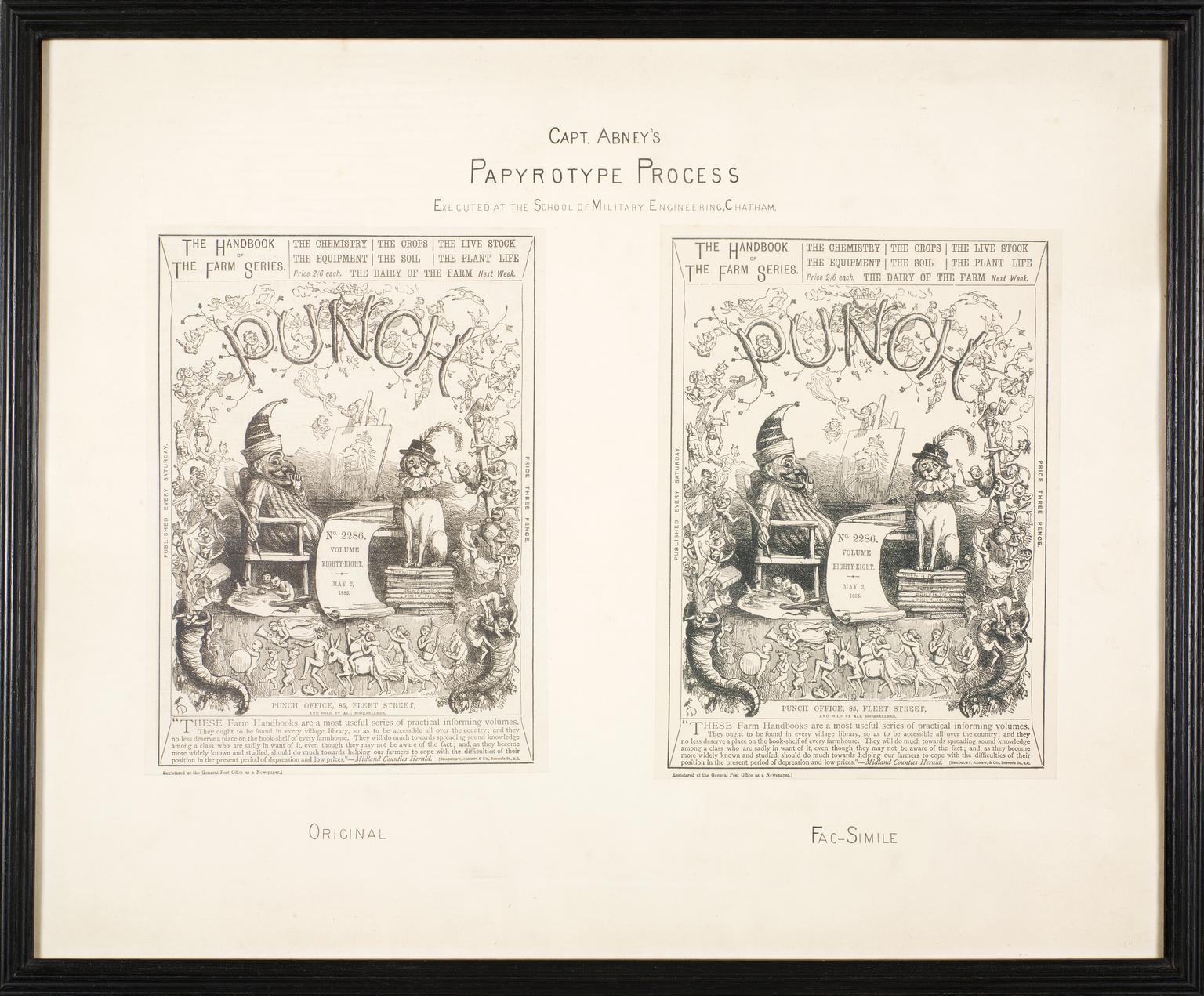 Title page of Punch and fascimile by Abney's Papyrotype process