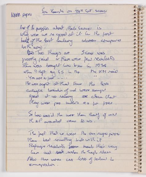 James Lovelock’s ‘Ideas’ notebook
