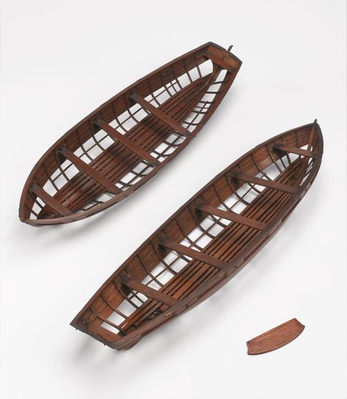 Model, one of  two, showing Fawcus's stacking boat design