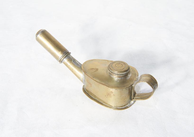 Flare Lamp, Brass `D' shaped Body with Spout for Wick