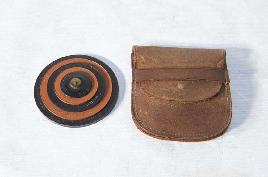 Ilford Two Colour Plastic Exposure Meter in Leather Case