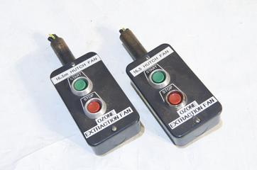 Two control boxes for Ozone extraction fan from the hutch of Beamline 16
