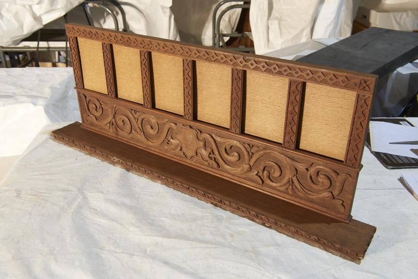 Carved Wood Frame for Cabinets with Integral Shelf