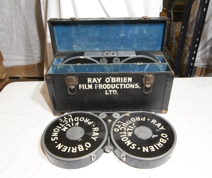 Case containing Two 1000 Foot Film Magazines