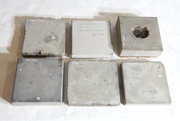 6 Tiles of `Feron' Reinforced Concrete, 4"x4"
