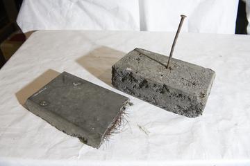 Two Samples of Air Entrained `Feron' Reinforced Concrete Block