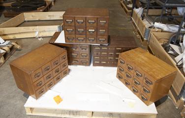 Five Wooden Boxes of Lantern Slides