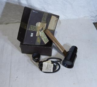 Lens, Lead and Measuring Stick for Vinten ND 35mm Cine Camera, c 1930