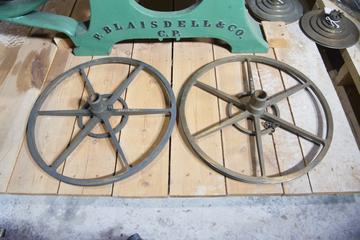 Two bronze pulleys for over head shafts