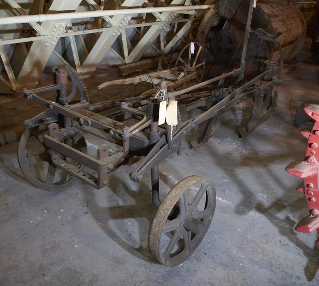 Ransomes RYLT tractor drawn (chain hitch) 3-furrow steerage plough. c. 1914. steered by hand lever