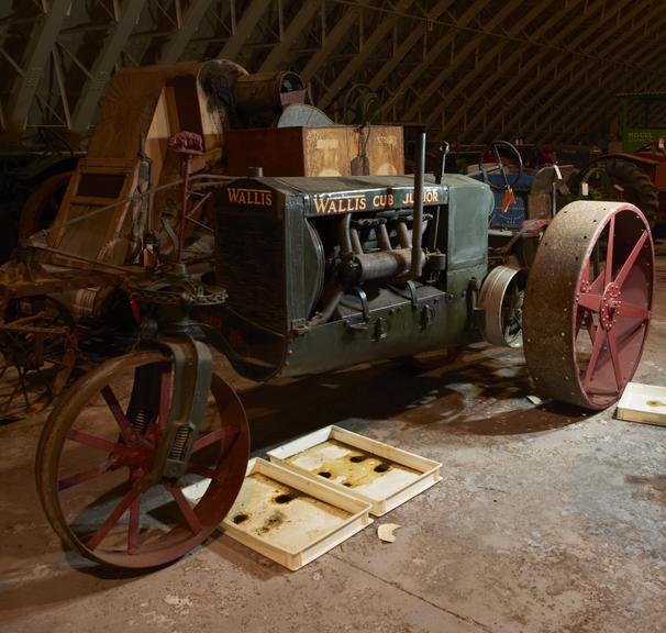 Wallis Cub Junior agricultural tractor on a single front and two rear steel wheels