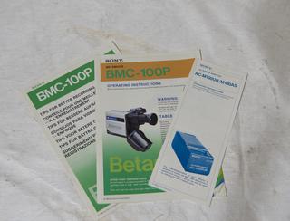Manuals for Sony Betamovie BMC-100P Video Camera Recorder
