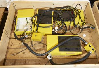 Four Illuminated Warning Signs for Beamline 16.5, Synchrotron Radiation Laboratory