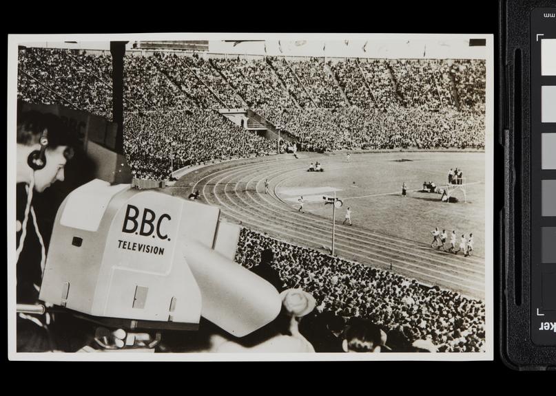 Photograph taken during the televising of the Olympic Games