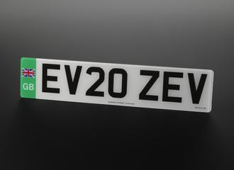 Prototype ‘green number plate’ for zero-emission vehicles, 2020