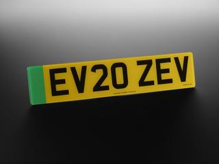 Prototype rear ‘green number plate’ for zero-emission vehicles, 2020