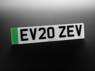 Prototype front ‘green number plate’ for zero-emission vehicles, 2020