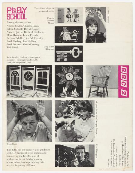 BBC 2 'Play School' leaflet