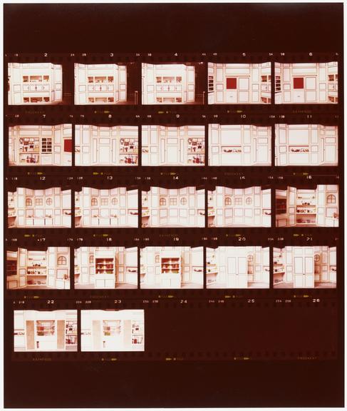 Print showing 22 photographs of the set from BBC TV programme