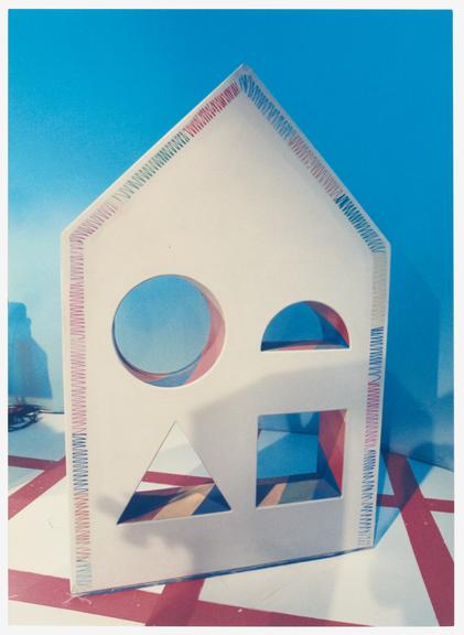 Photograph of scenery in the form of a house shape with four