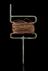 A galvanised spike, with a long braided copper wire attached