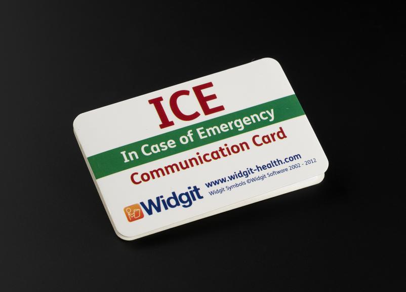 Widgit In Case of Emergency (ICE) Communication Card