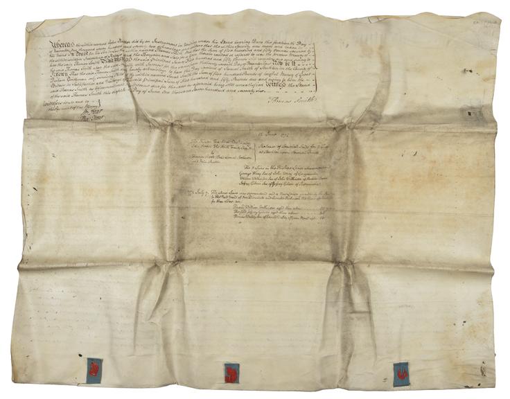 Indenture recording conveyance of land in the County Palatine