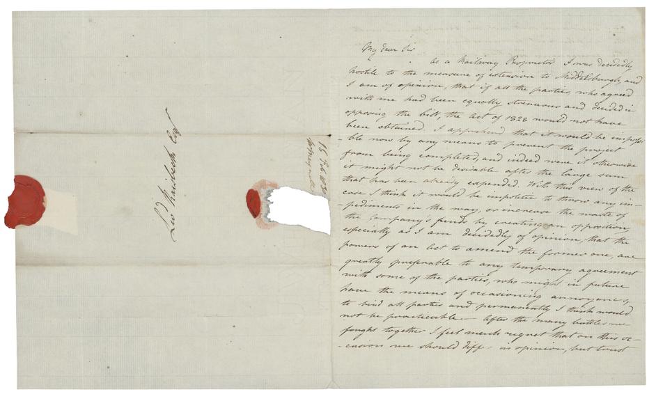 Letter from Thomas Meynell to Leonard Raisbeck, 16 February 1830