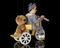 Andy Pandy and Teddy on tricycle puppet (marionette) replicas