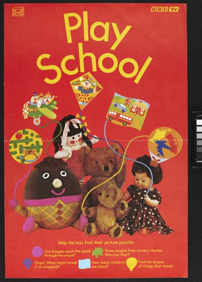 BBC TV 'Play School' poster, showing toys and puzzles