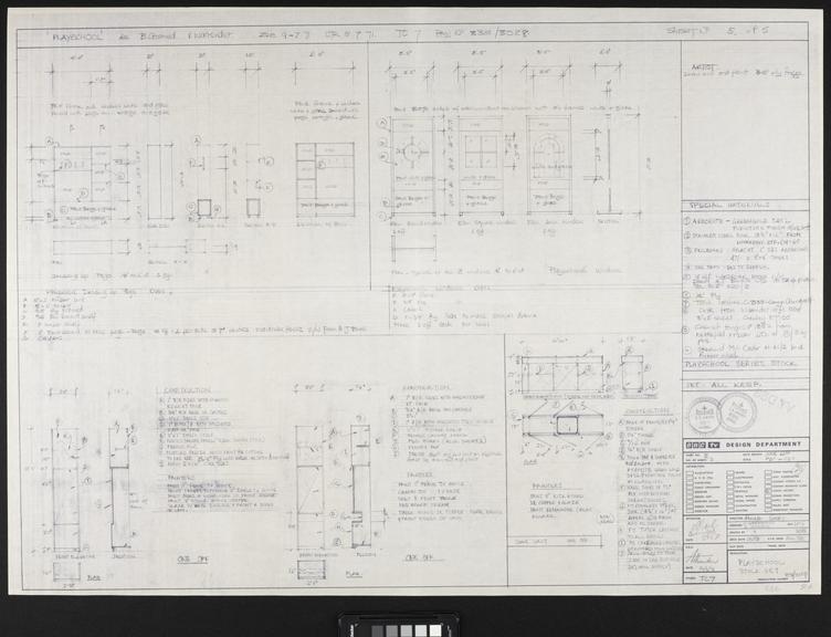 BBC TV Design Department 'Play School' stock set drawing