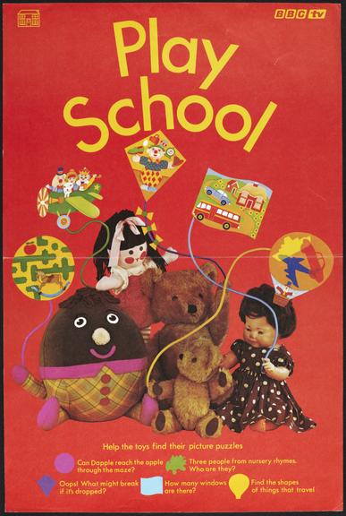 BBC TV 'Play School' poster, showing toys and puzzles