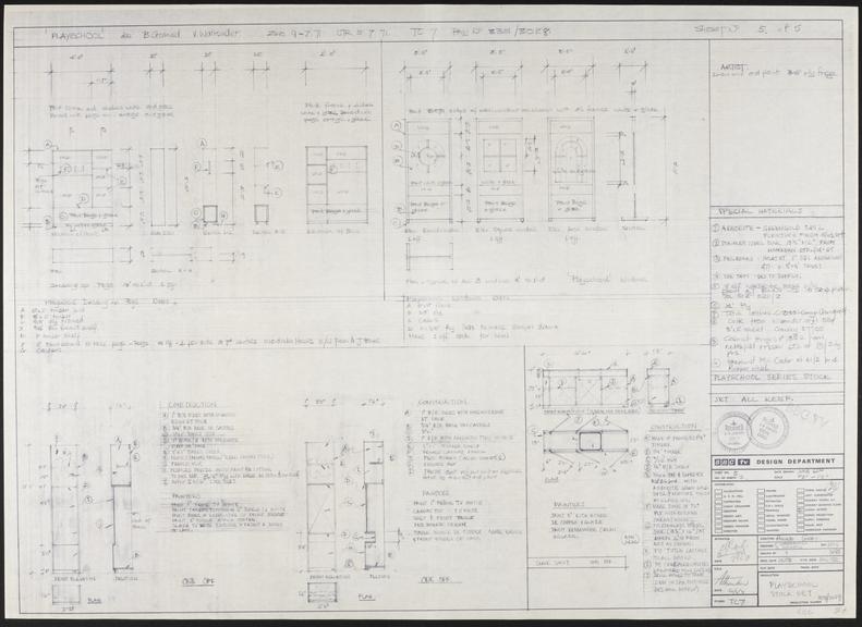 BBC TV Design Department 'Play School' stock set drawing